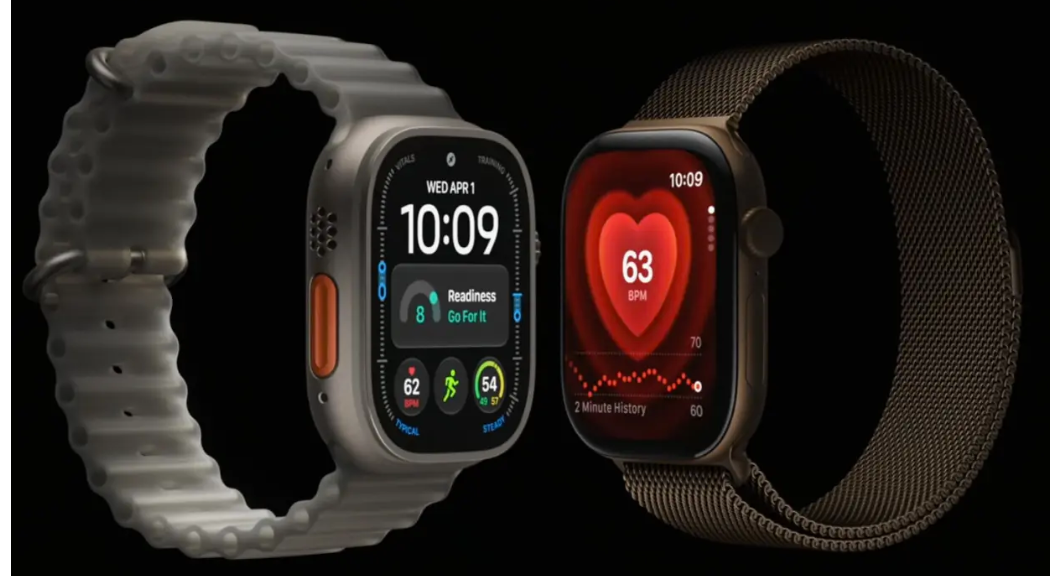 Apple Watch Series 12 i två utföranden på svart bakgrund